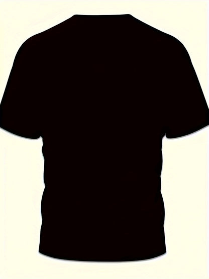 3D Digital Cool Wolf Contrast Color Eye Pattern Round Neck T-shirt