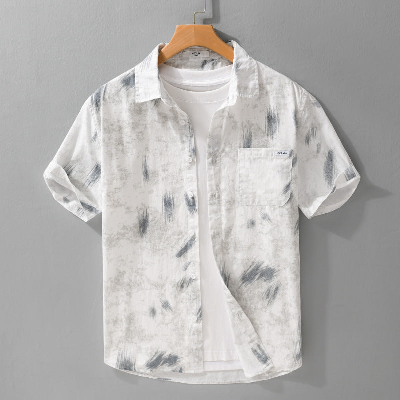 Summer Menswear Simple Printed All-matching Short Sleeve