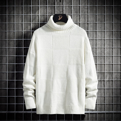 Loose Knit Bottoming Turtleneck Sweater For Men
