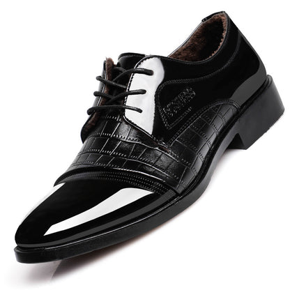 Stylish Men’s Leather Dress Shoes – Pointed Toe Single Business Shoes