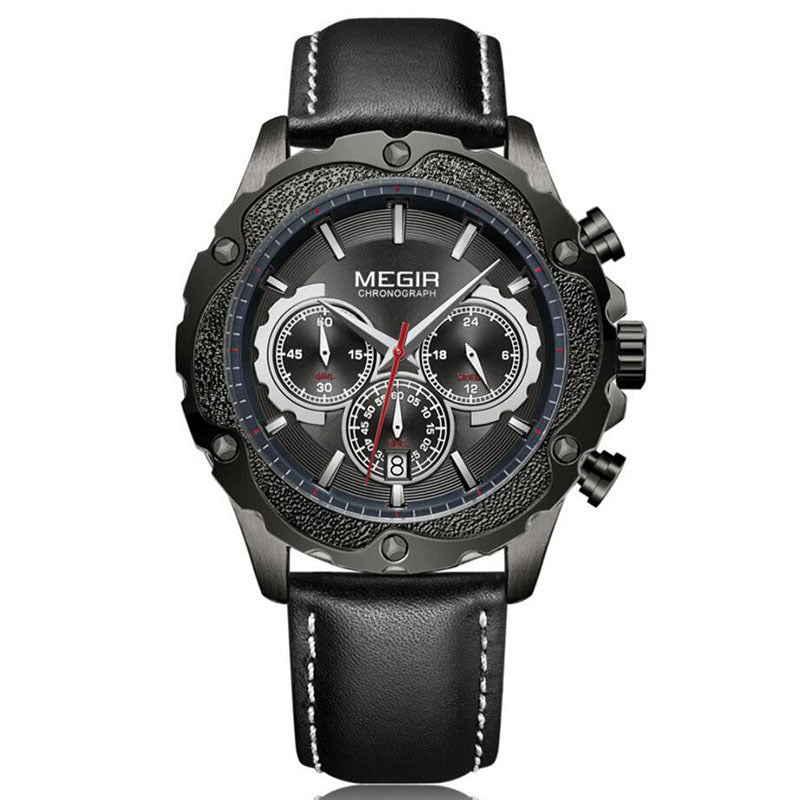 Men’s Multifunctional Quartz Sports Chronograph Watch with Calendar