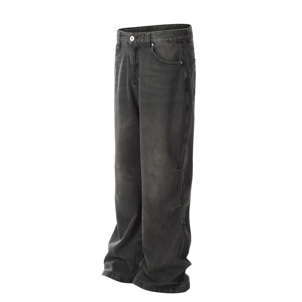 Men's Fashion Washed Denim Punk Pants