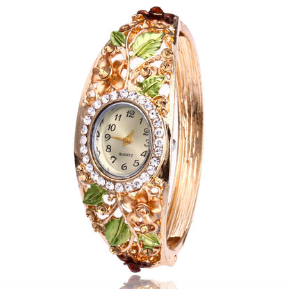 Women’s Flower Diamond Bracelet Watch