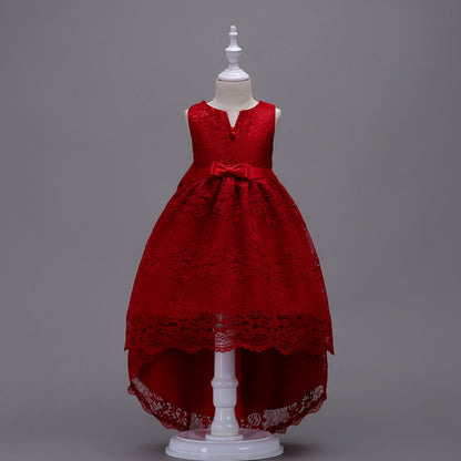 Girls’ Lace Dress – Elegant Trailing Princess Outfit for Children