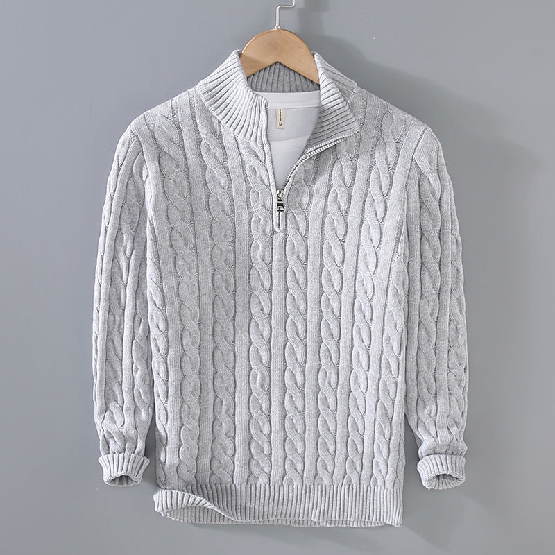 Loose Zip Pullover Knitting Sweater Coat For Men