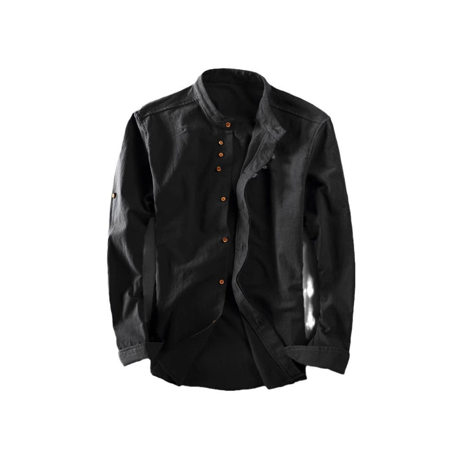 Men's Casual Shirt Chinese Style Stand Collar Cotton Linen