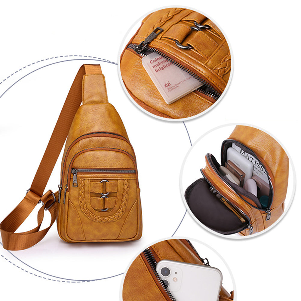 Retro Leather Crossbody & Chest Bag – Unisex Men’s and Women’s Style