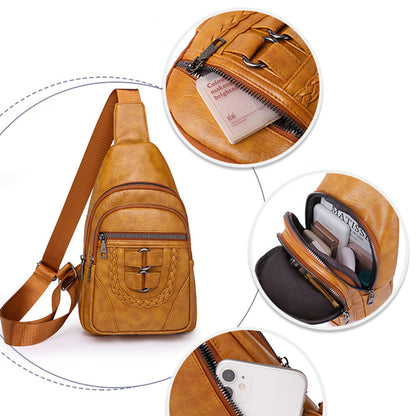 Retro Leather Crossbody & Chest Bag – Unisex Men’s and Women’s Style
