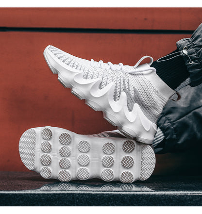 Men’s High-Top Sock Sneakers – Breathable Fly Woven Mesh