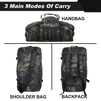 3-in-1 Military Backpack – Travel Duffel Bag for Gym, Weekender & Deployment