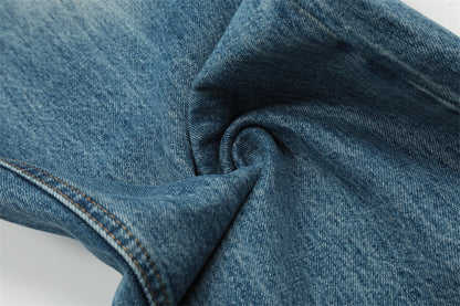 Water Denim Straight-leg Trousers Men