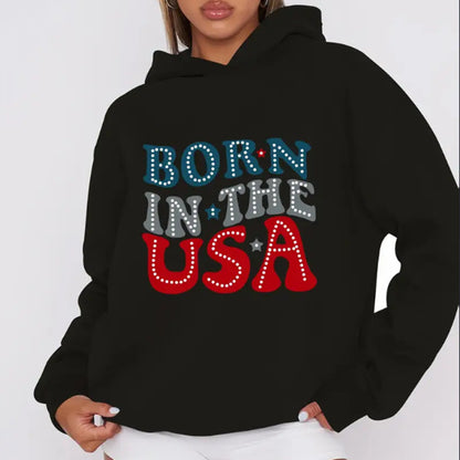 Women's Casual Hoodie With Born In The USA