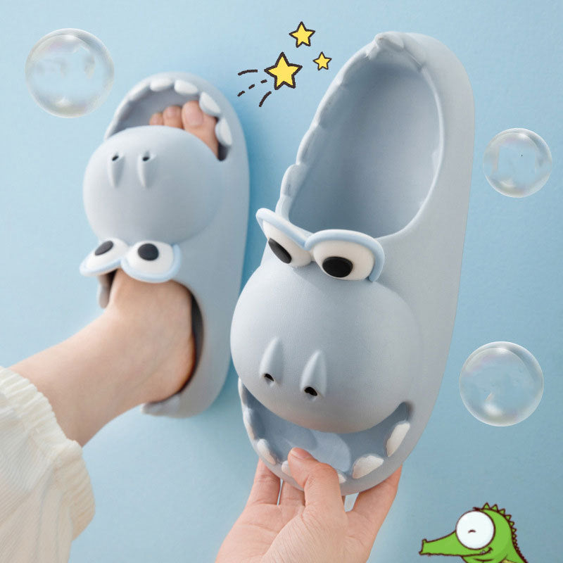 Kids Dinosaur Slippers – Cute Summer EVA Cartoon Sandals for Children & Parents