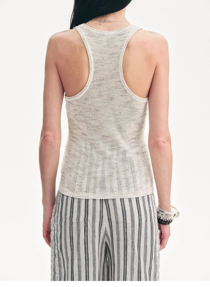 Meredelle Sequin Henley Vest