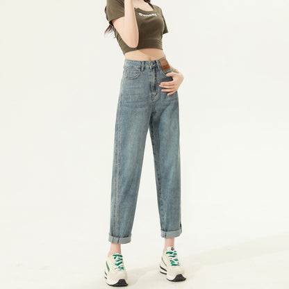 High Waist Straight Harem Jeans For Women