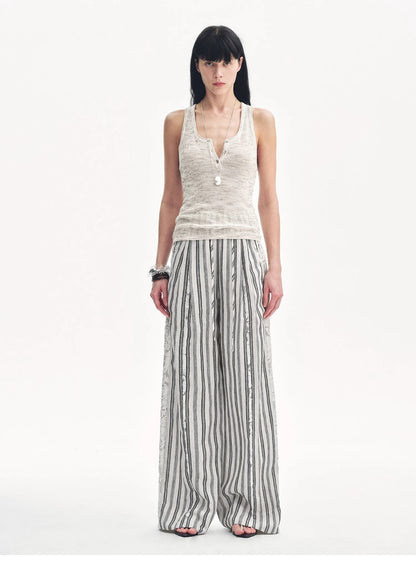 Meredelle Sequin Henley Vest