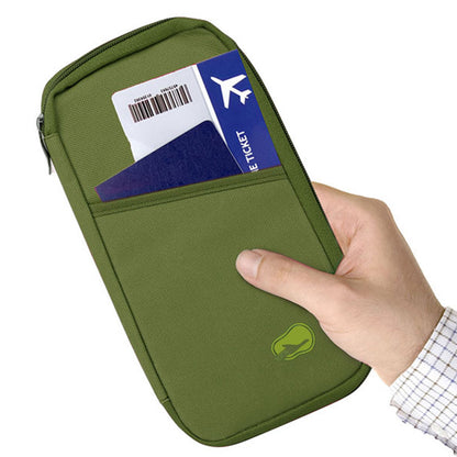Travel Passport Wallet – Water-Repellent Zipper Case with 12 Card Slots, Ticket & ID Holder, Phone & Document Organizer