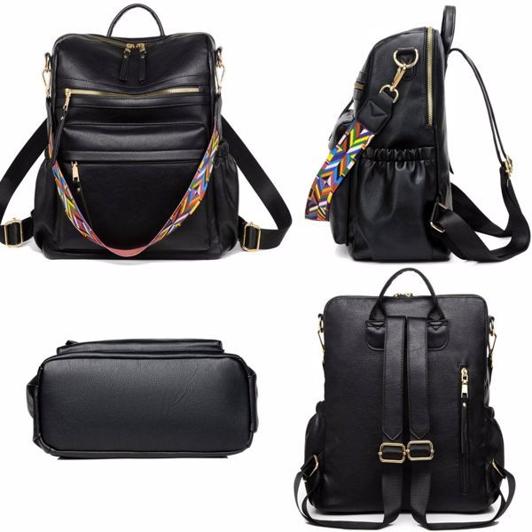 PU Leather Backpack – Stylish Large Capacity Casual Travel Bag