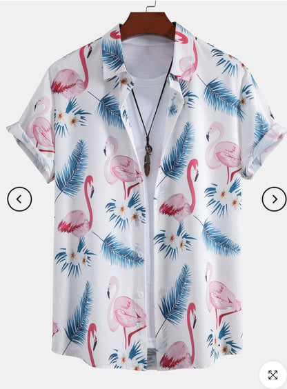 Fashion Men's Art Printed Short Sleeve Shirt