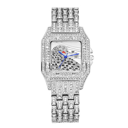 Women’s Square Leopard Crystal Quartz Watch