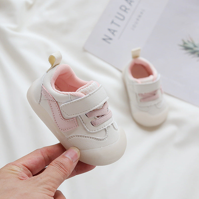 Kids’ White Shoes – Solid Color Soft Bottom Toddler Sneakers for Boys & Girls