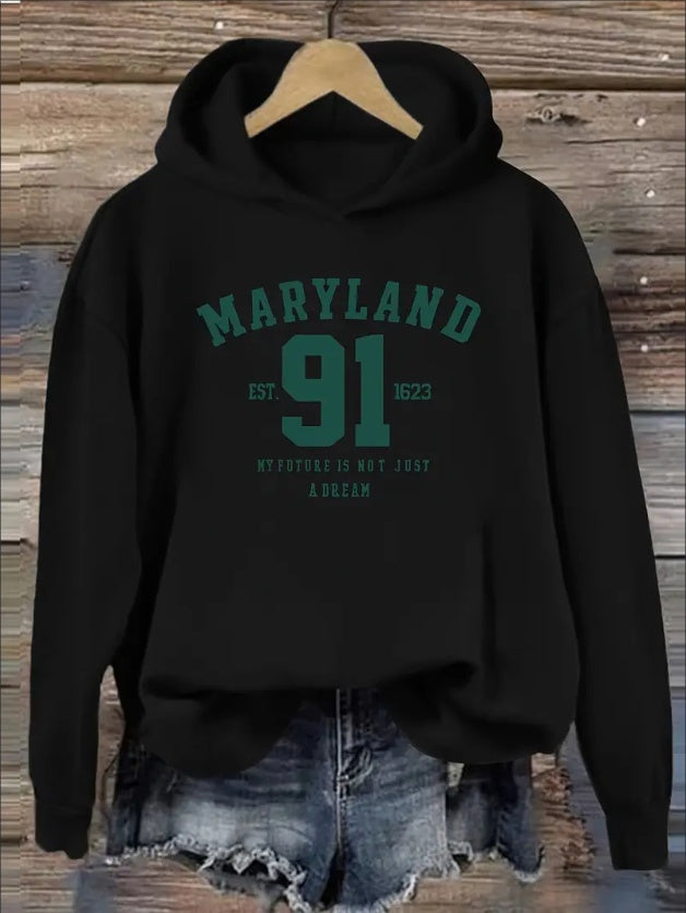 Letter And Graphic Print Hoodie