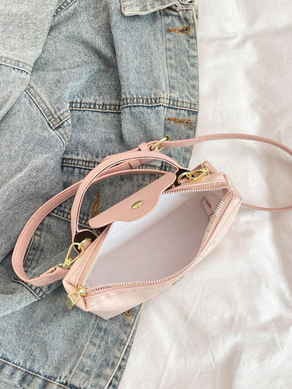 Women’s Solid Color Crossbody Handbag – Fashionable Dumpling Bag