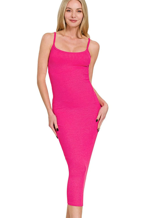 Zenana Ribbed Bodycon Midi Dress