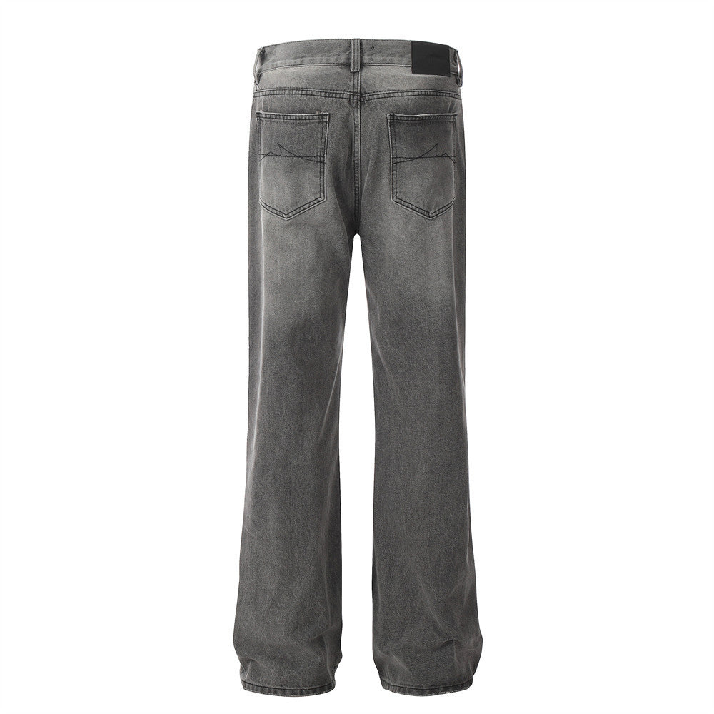 Punk Make Old Ripped Denim Trousers Men
