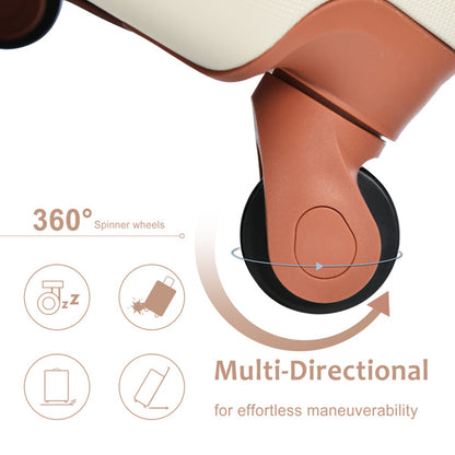 3-Piece Hard-shell Luggage Set with Wheels & TSA Lock – White Carry-On Suitcases for Men & Women