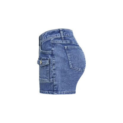 Women’s High-Waist Side Button Denim Shorts
