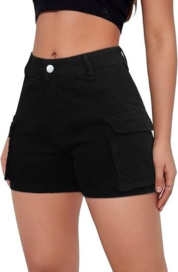 Women’s High-Waist Side Stripe Denim Shorts