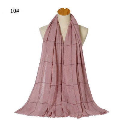 Glitter Lace Lines Sequins Crinkle Crimp Ripped Cotton Turban Hijab