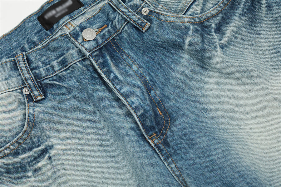 Water Denim Straight-leg Trousers Men