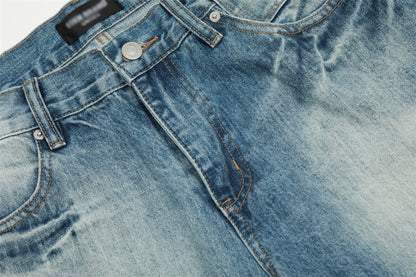 Water Denim Straight-leg Trousers Men