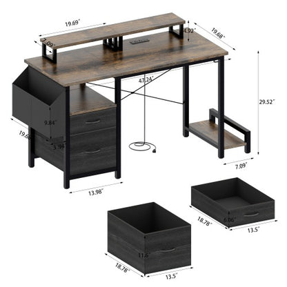 Computer Desk With Drawer And Power Outlets