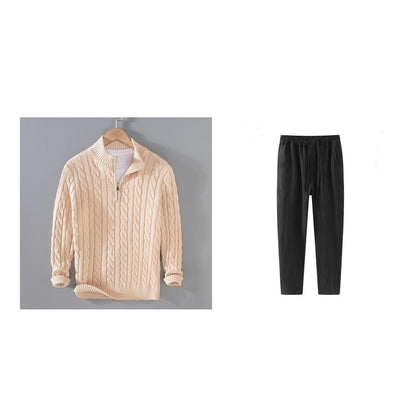 Loose Zip Pullover Knitting Sweater Coat For Men