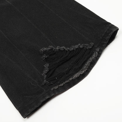 Fashion Denim Ripped Straight Pants Men