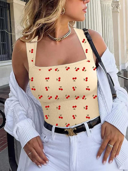 3 Pack NEW Women's Summer Outfit Baby Blue Cherry Print Jumpsuit For Women Vintage Chic