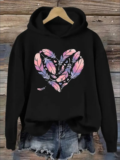 Women's Casual Hoodie With Letter & Graphic Print