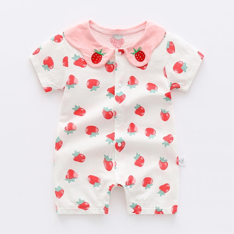 Baby Boys’ Summer Jumpsuit – Thin Cotton Short Sleeve Toddler Clothes