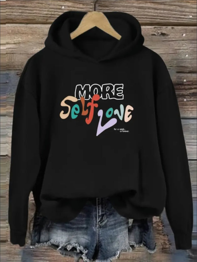 Women's Casual Polyester Hoodie With Letter And Graphic Print
