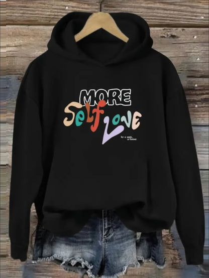 Women's Casual Polyester Hoodie With Letter And Graphic Print
