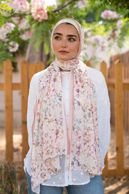 Satin Printed Hijab Printed Shawl Headscarf