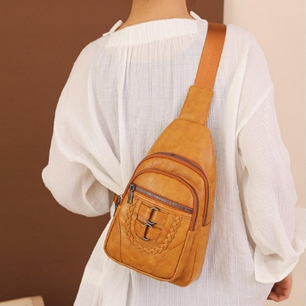 Retro Leather Crossbody & Chest Bag – Unisex Men’s and Women’s Style