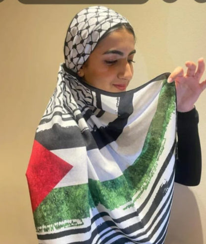 Satin Printed Hijab Printed Shawl Headscarf