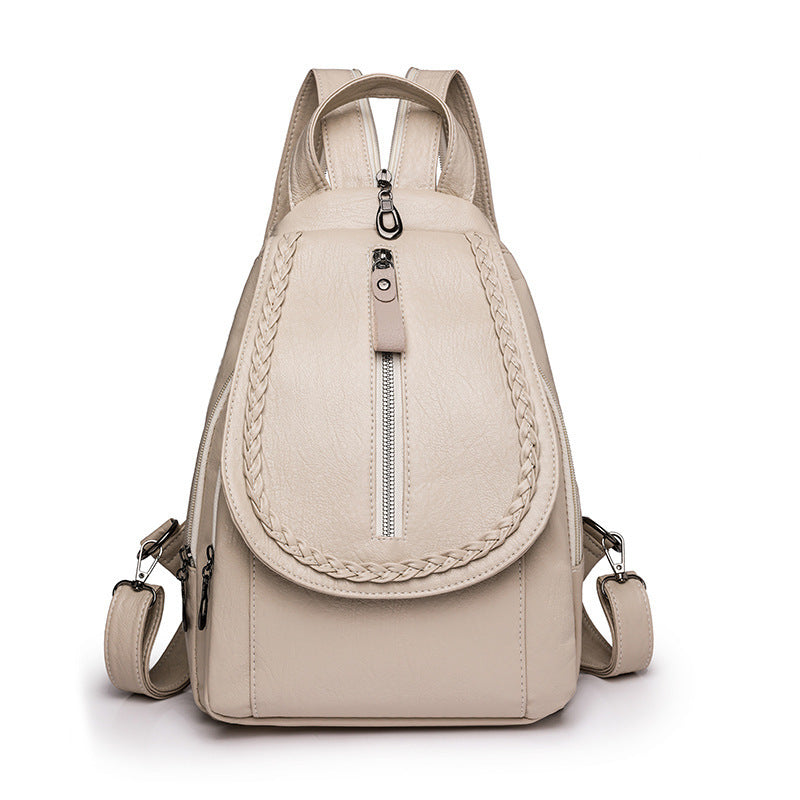 Women’s Soft Leather Backpack – Large Capacity Travel Bag