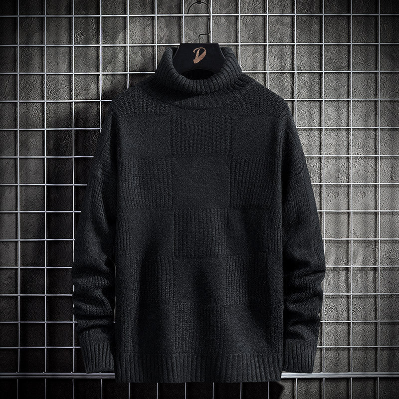 Loose Knit Bottoming Turtleneck Sweater For Men
