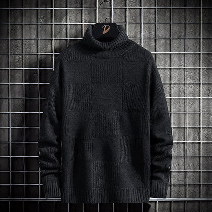 Loose Knit Bottoming Turtleneck Sweater For Men