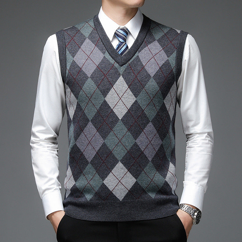 Sleeveless Knitted Sweater For Men